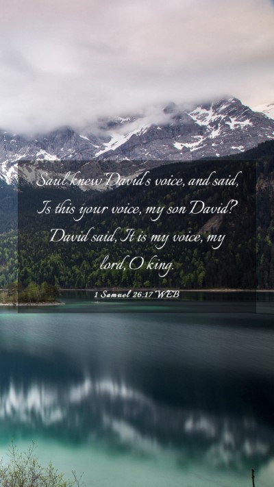 Picture 03 - 1 Samuel 26:17 WEB Mobile Phone Wallpaper - Saul knew David's voice, and said, Is this your - Mobile Bible Verse Wallpaper