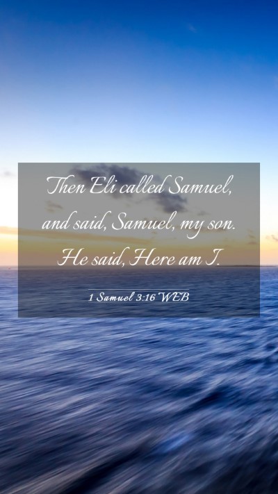 Picture 03 - 1 Samuel 3:16 WEB Mobile Phone Wallpaper - Then Eli called Samuel, and said, Samuel, my son. - Mobile Bible Verse Wallpaper