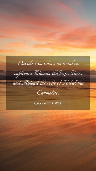 Picture 03 - 1 Samuel 30:5 WEB Mobile Phone Wallpaper - David's two wives were taken captive, Ahinoam the - Mobile Bible Verse Wallpaper