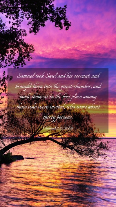 Picture 03 - 1 Samuel 9:22 WEB Mobile Phone Wallpaper - Samuel took Saul and his servant, and brought - Mobile Bible Verse Wallpaper