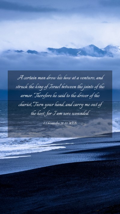 Picture 03 - 2 Chronicles 18:33 WEB Mobile Phone Wallpaper - A certain man drew his bow at a venture, and - Mobile Bible Verse Wallpaper