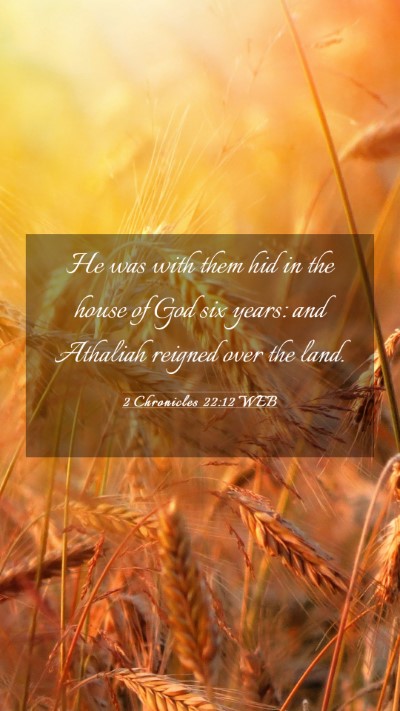 Picture 03 - 2 Chronicles 22:12 WEB Mobile Phone Wallpaper - He was with them hid in the house of God six - Mobile Bible Verse Wallpaper