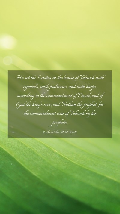 Picture 03 - 2 Chronicles 29:25 WEB Mobile Phone Wallpaper - He set the Levites in the house of Yahweh with - Mobile Bible Verse Wallpaper