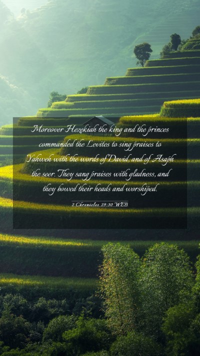 Picture 03 - 2 Chronicles 29:30 WEB Mobile Phone Wallpaper - Moreover Hezekiah the king and the princes - Mobile Bible Verse Wallpaper