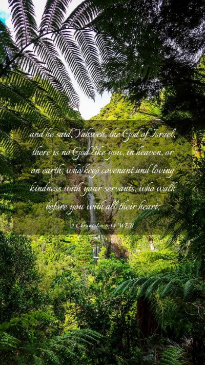 Picture 03 - 2 Chronicles 6:14 WEB Mobile Phone Wallpaper - and he said, Yahweh, the God of Israel, there is - Mobile Bible Verse Wallpaper