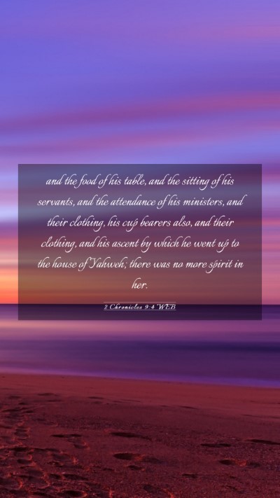 Picture 03 - 2 Chronicles 9:4 WEB Mobile Phone Wallpaper - and the food of his table, and the sitting of his - Mobile Bible Verse Wallpaper