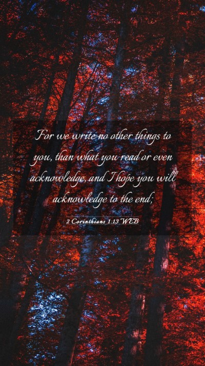 Picture 03 - 2 Corinthians 1:13 WEB Mobile Phone Wallpaper - For we write no other things to you, than what - Mobile Bible Verse Wallpaper