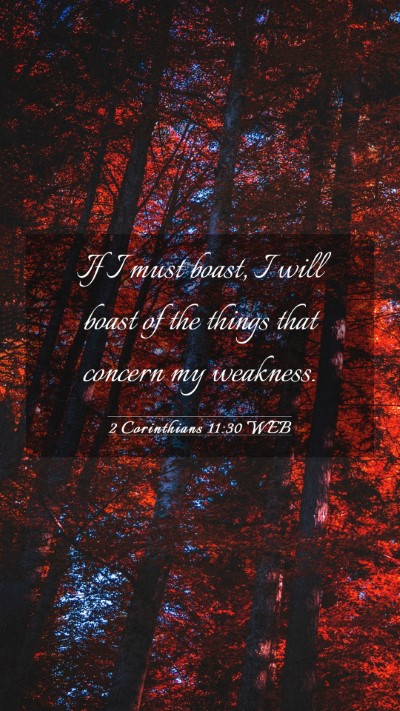 Picture 03 - 2 Corinthians 11:30 WEB Mobile Phone Wallpaper - If I must boast, I will boast of the things that - Mobile Bible Verse Wallpaper