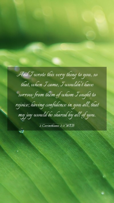 Picture 03 - 2 Corinthians 2:3 WEB Mobile Phone Wallpaper - And I wrote this very thing to you, so that, when - Mobile Bible Verse Wallpaper