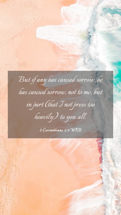 Picture 03 - 2 Corinthians 2:5 WEB Mobile Phone Wallpaper - But if any has caused sorrow, he has caused - Mobile Bible Verse Wallpaper