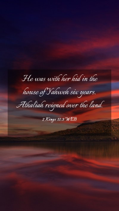 Picture 03 - 2 Kings 11:3 WEB Mobile Phone Wallpaper - He was with her hid in the house of Yahweh six - Mobile Bible Verse Wallpaper