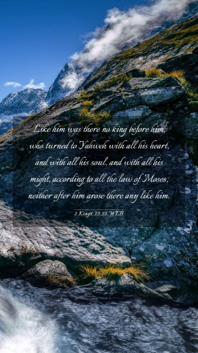Picture 03 - 2 Kings 23:25 WEB Mobile Phone Wallpaper - Like him was there no king before him, who turned - Mobile Bible Verse Wallpaper