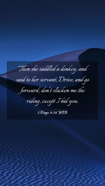 Picture 03 - 2 Kings 4:24 WEB Mobile Phone Wallpaper - Then she saddled a donkey, and said to her - Mobile Bible Verse Wallpaper
