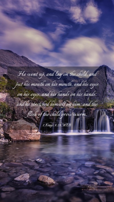 Picture 03 - 2 Kings 4:34 WEB Mobile Phone Wallpaper - He went up, and lay on the child, and put his - Mobile Bible Verse Wallpaper
