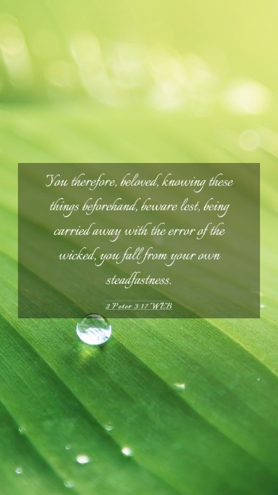 Picture 03 - 2 Peter 3:17 WEB Mobile Phone Wallpaper - You therefore, beloved, knowing these things - Mobile Bible Verse Wallpaper