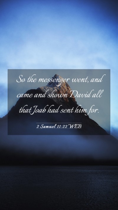 Picture 03 - 2 Samuel 11:22 WEB Mobile Phone Wallpaper - So the messenger went, and came and shown David - Mobile Bible Verse Wallpaper