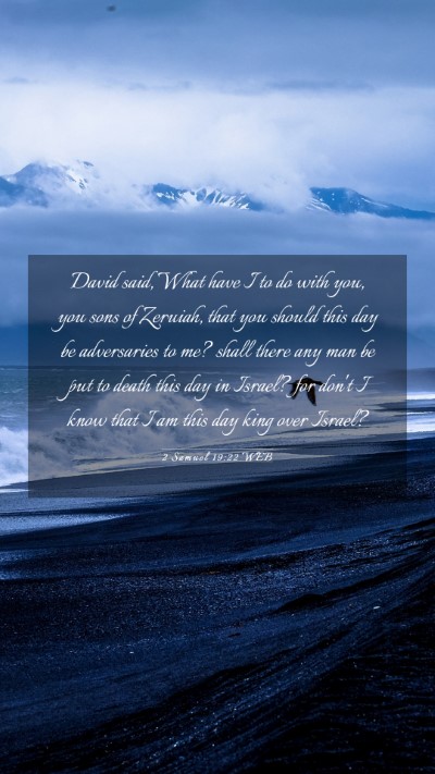 Picture 03 - 2 Samuel 19:22 WEB Mobile Phone Wallpaper - David said, What have I to do with you, you sons - Mobile Bible Verse Wallpaper