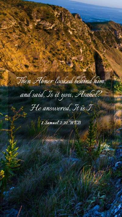 Picture 03 - 2 Samuel 2:20 WEB Mobile Phone Wallpaper - Then Abner looked behind him, and said, Is it - Mobile Bible Verse Wallpaper