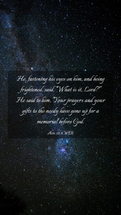 Picture 03 - Acts 10:4 WEB Mobile Phone Wallpaper - He, fastening his eyes on him, and being - Mobile Bible Verse Wallpaper