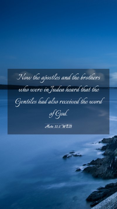 Picture 03 - Acts 11:1 WEB Mobile Phone Wallpaper - Now the apostles and the brothers who were in - Mobile Bible Verse Wallpaper