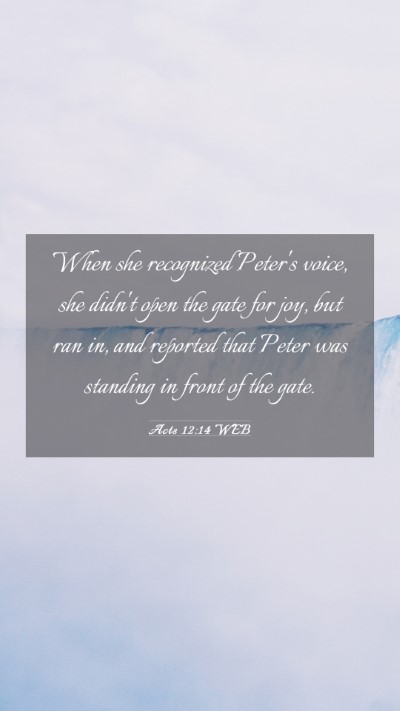 Picture 03 - Acts 12:14 WEB Mobile Phone Wallpaper - When she recognized Peter's voice, she didn't - Mobile Bible Verse Wallpaper