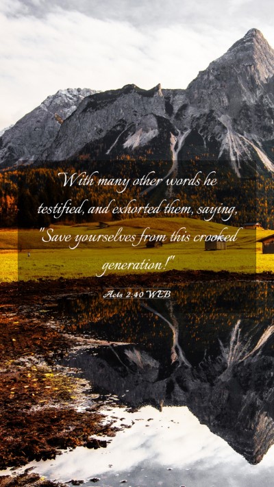 Picture 03 - Acts 2:40 WEB Mobile Phone Wallpaper - With many other words he testified, and exhorted - Mobile Bible Verse Wallpaper