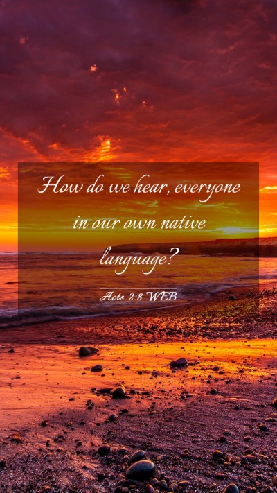 Picture 03 - Acts 2:8 WEB Mobile Phone Wallpaper - How do we hear, everyone in our own native - Mobile Bible Verse Wallpaper