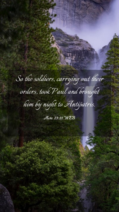 Picture 03 - Acts 23:31 WEB Mobile Phone Wallpaper - So the soldiers, carrying out their orders, took - Mobile Bible Verse Wallpaper