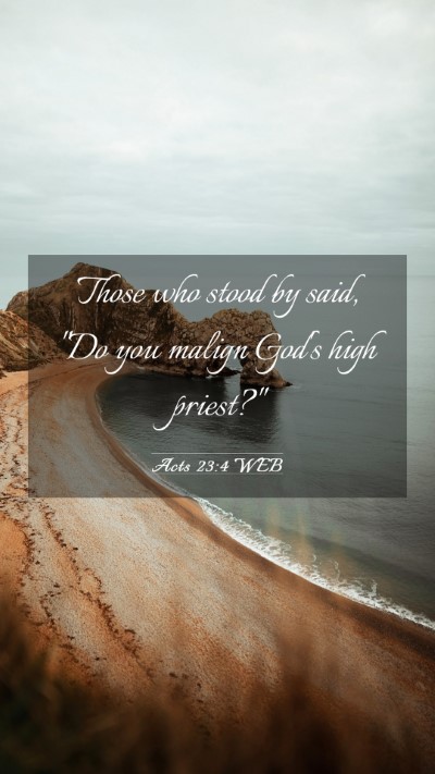 Picture 03 - Acts 23:4 WEB Mobile Phone Wallpaper - Those who stood by said, 