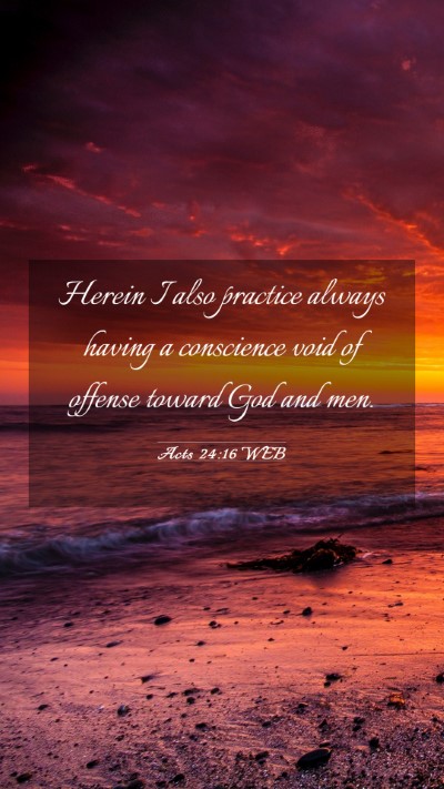 Picture 03 - Acts 24:16 WEB Mobile Phone Wallpaper - Herein I also practice always having a conscience - Mobile Bible Verse Wallpaper