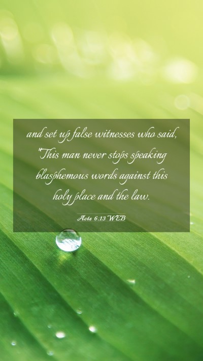 Picture 03 - Acts 6:13 WEB Mobile Phone Wallpaper - and set up false witnesses who said, 
