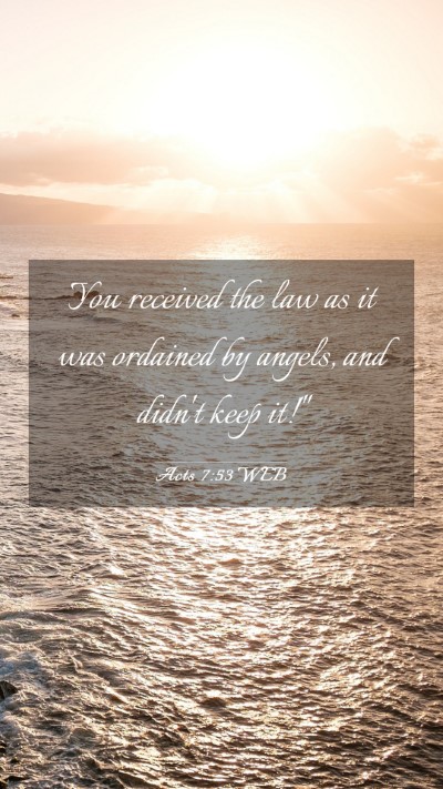 Picture 03 - Acts 7:53 WEB Mobile Phone Wallpaper - You received the law as it was ordained by - Mobile Bible Verse Wallpaper