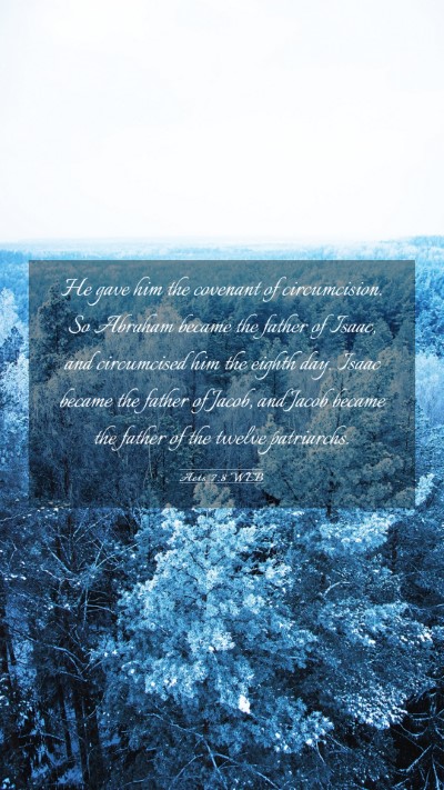 Picture 03 - Acts 7:8 WEB Mobile Phone Wallpaper - He gave him the covenant of circumcision. So - Mobile Bible Verse Wallpaper