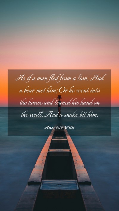 Picture 03 - Amos 5:19 WEB Mobile Phone Wallpaper - As if a man fled from a lion, And a bear met him; - Mobile Bible Verse Wallpaper