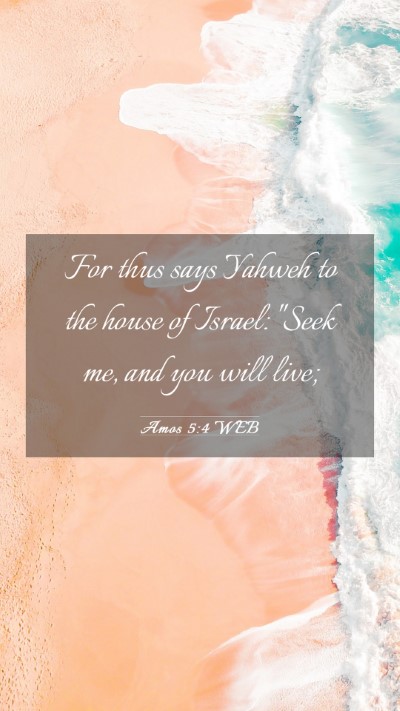 Picture 03 - Amos 5:4 WEB Mobile Phone Wallpaper - For thus says Yahweh to the house of Israel: - Mobile Bible Verse Wallpaper