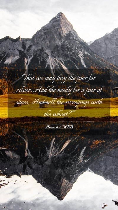 Picture 03 - Amos 8:6 WEB Mobile Phone Wallpaper - That we may buy the poor for silver, And the - Mobile Bible Verse Wallpaper