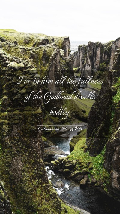 Picture 03 - Colossians 2:9 WEB Mobile Phone Wallpaper - For in him all the fullness of the Godhead dwells - Mobile Bible Verse Wallpaper