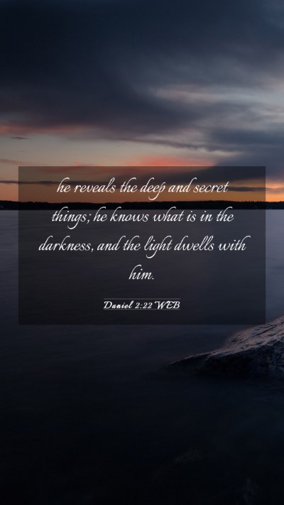 Picture 03 - Daniel 2:22 WEB Mobile Phone Wallpaper - he reveals the deep and secret things; he knows - Mobile Bible Verse Wallpaper