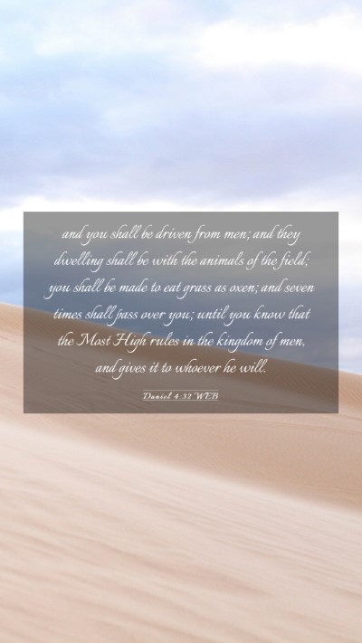 Picture 03 - Daniel 4:32 WEB Mobile Phone Wallpaper - and you shall be driven from men; and they - Mobile Bible Verse Wallpaper
