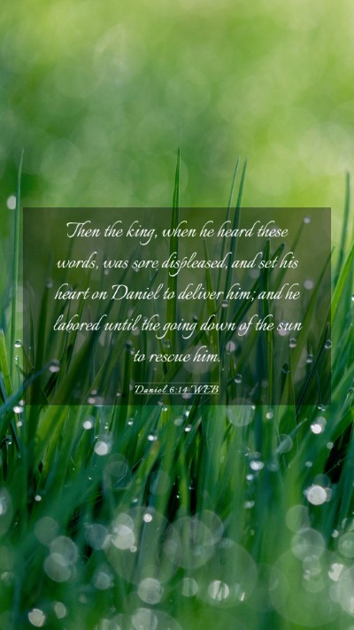Picture 03 - Daniel 6:14 WEB Mobile Phone Wallpaper - Then the king, when he heard these words, was - Mobile Bible Verse Wallpaper
