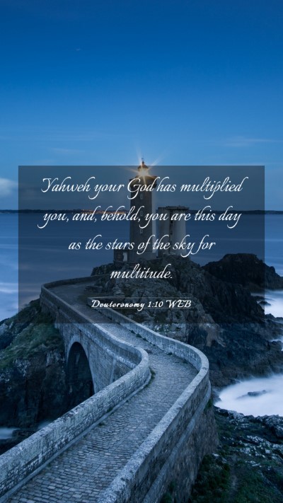 Picture 03 - Deuteronomy 1:10 WEB Mobile Phone Wallpaper - Yahweh your God has multiplied you, and, behold, - Mobile Bible Verse Wallpaper
