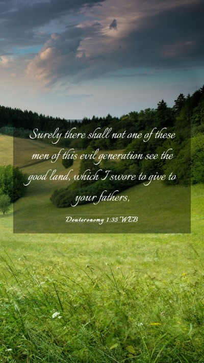 Picture 03 - Deuteronomy 1:35 WEB Mobile Phone Wallpaper - Surely there shall not one of these men of this - Mobile Bible Verse Wallpaper
