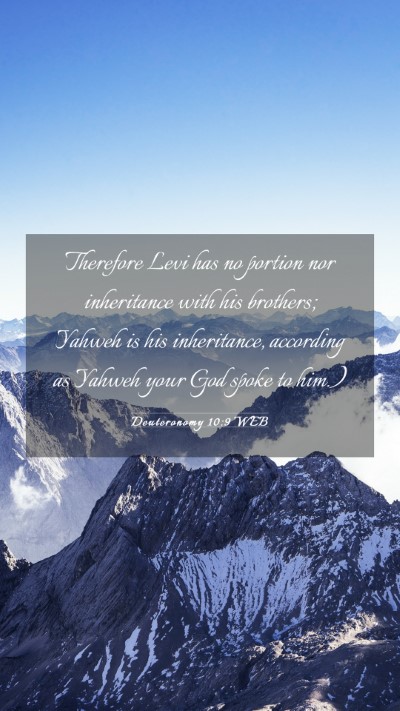 Picture 03 - Deuteronomy 10:9 WEB Mobile Phone Wallpaper - Therefore Levi has no portion nor inheritance - Mobile Bible Verse Wallpaper