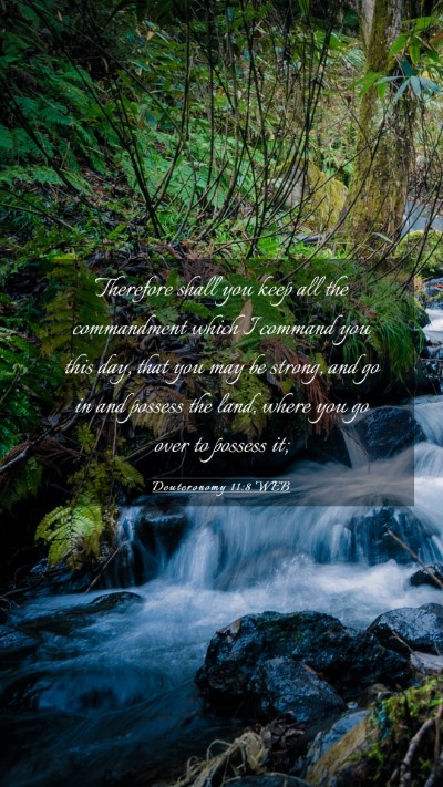 Picture 03 - Deuteronomy 11:8 WEB Mobile Phone Wallpaper - Therefore shall you keep all the commandment - Mobile Bible Verse Wallpaper