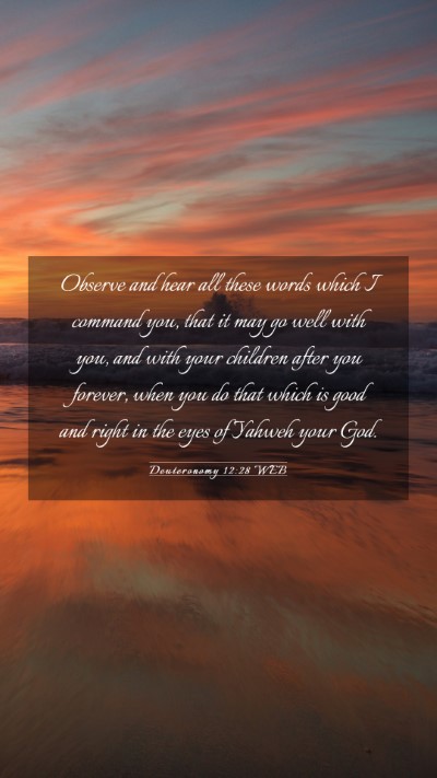 Picture 03 - Deuteronomy 12:28 WEB Mobile Phone Wallpaper - Observe and hear all these words which I command - Mobile Bible Verse Wallpaper
