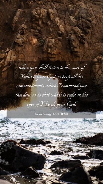 Picture 03 - Deuteronomy 13:18 WEB Mobile Phone Wallpaper - when you shall listen to the voice of Yahweh your - Mobile Bible Verse Wallpaper