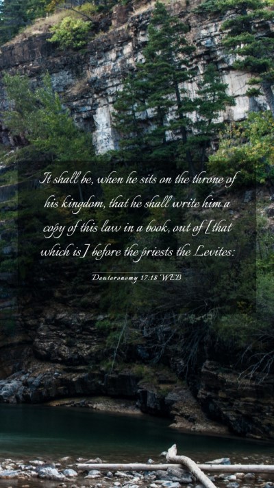 Picture 03 - Deuteronomy 17:18 WEB Mobile Phone Wallpaper - It shall be, when he sits on the throne of his - Mobile Bible Verse Wallpaper