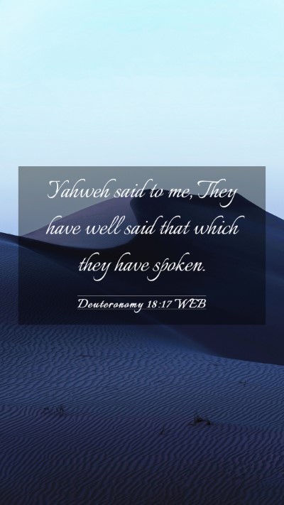 Picture 03 - Deuteronomy 18:17 WEB Mobile Phone Wallpaper - Yahweh said to me, They have well said that which - Mobile Bible Verse Wallpaper