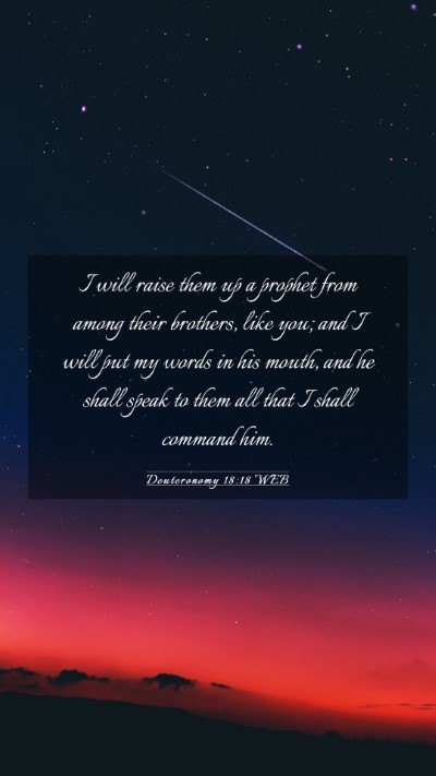 Picture 03 - Deuteronomy 18:18 WEB Mobile Phone Wallpaper - I will raise them up a prophet from among their - Mobile Bible Verse Wallpaper
