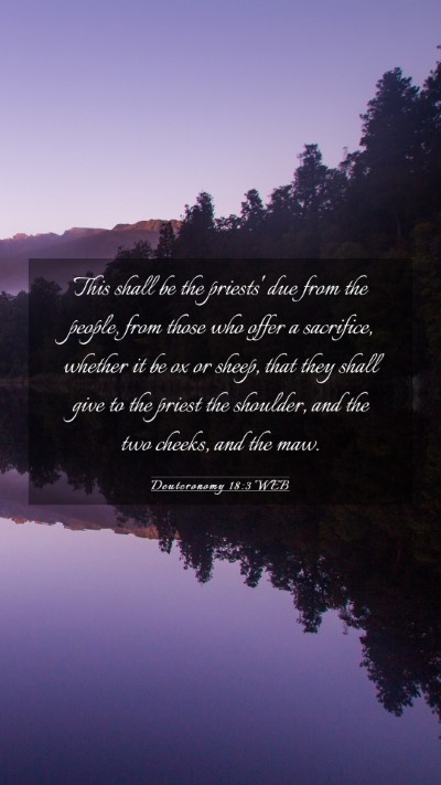 Picture 03 - Deuteronomy 18:3 WEB Mobile Phone Wallpaper - This shall be the priests' due from the people, - Mobile Bible Verse Wallpaper